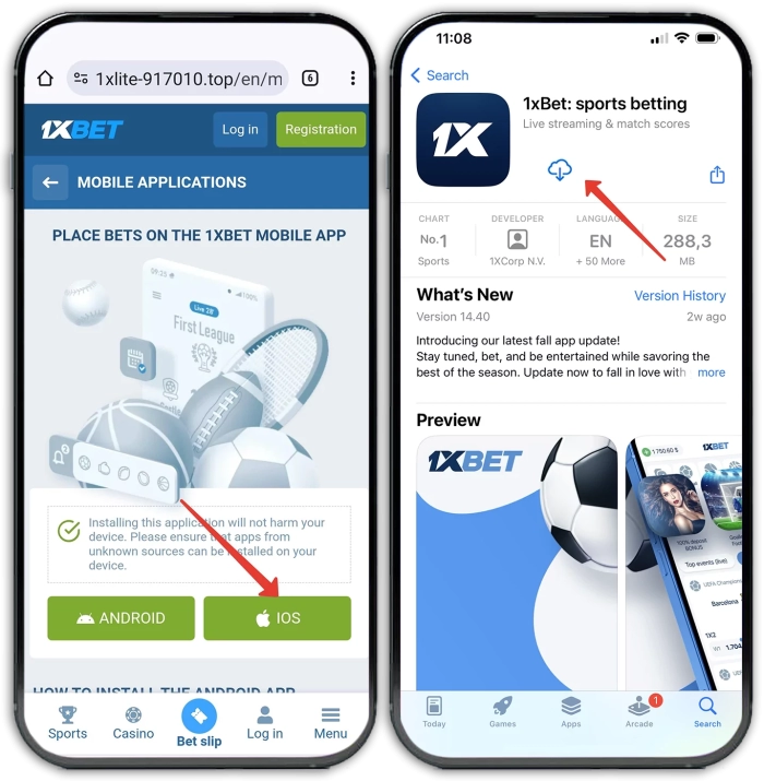 How to download 1xbet on iPhone