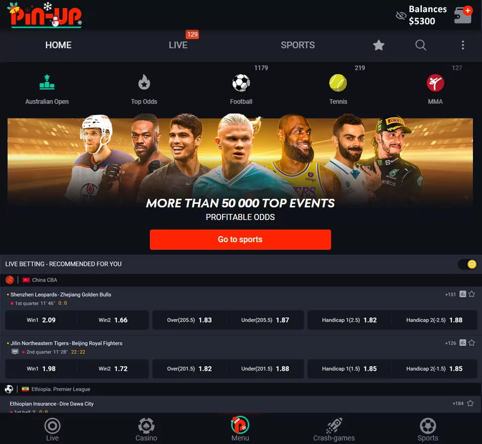 Pin up official website for sports betting